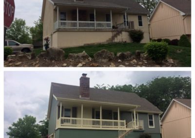 before after roofing in Kansas City